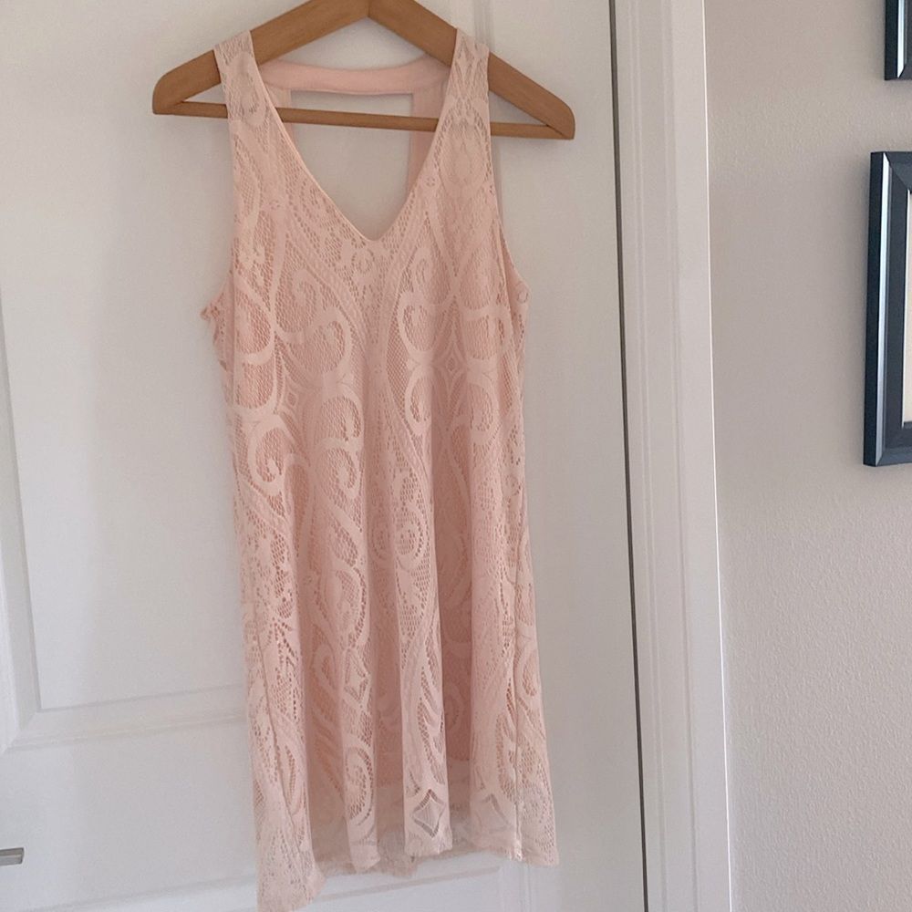 Charlotte Russe Pink Lace Midi Dress